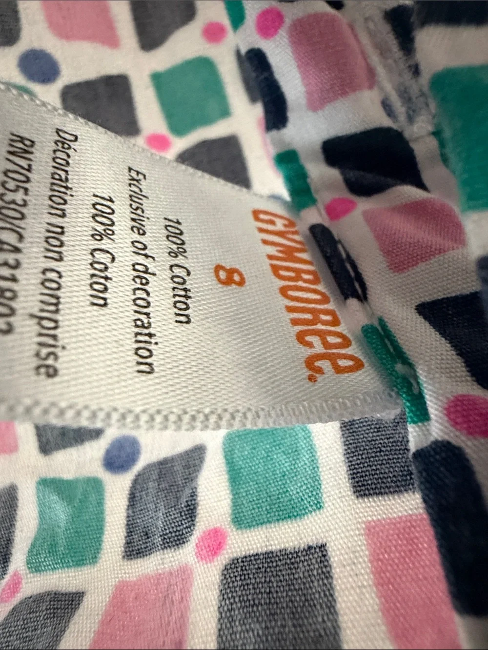 Gymboree Pink and Teal Geometric Fit-and-Flare Dress